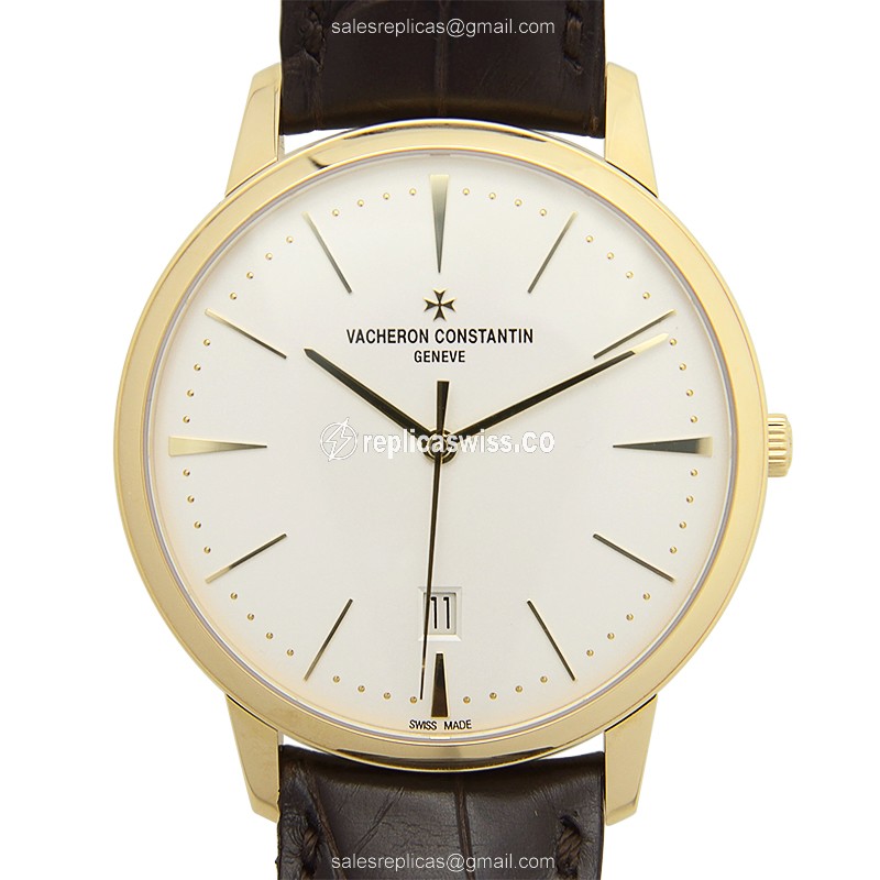 Vacheron Constantin Patrimony Traditionelle Replica in 18kt Gold, Automatic Movement & White Dial