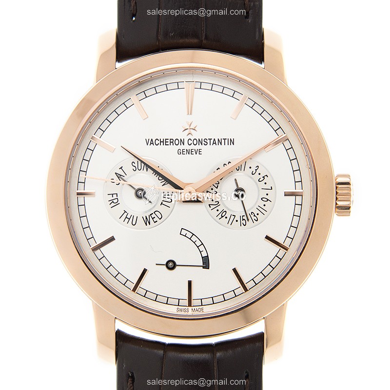 Vacheron Constantin Traditionnelle 85290/000R-9969 Automatic Watch | White Dial, 18kt Gold Case