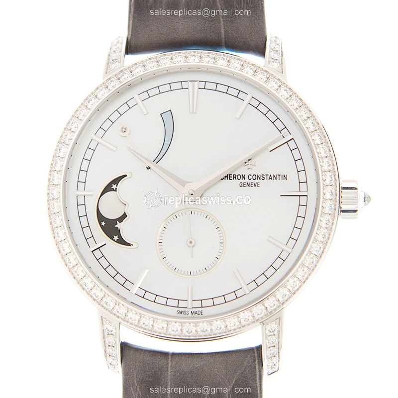 Vacheron Constantin Traditionnelle Manual Wind, 18kt White Gold Case, White Dial & Alligator Strap