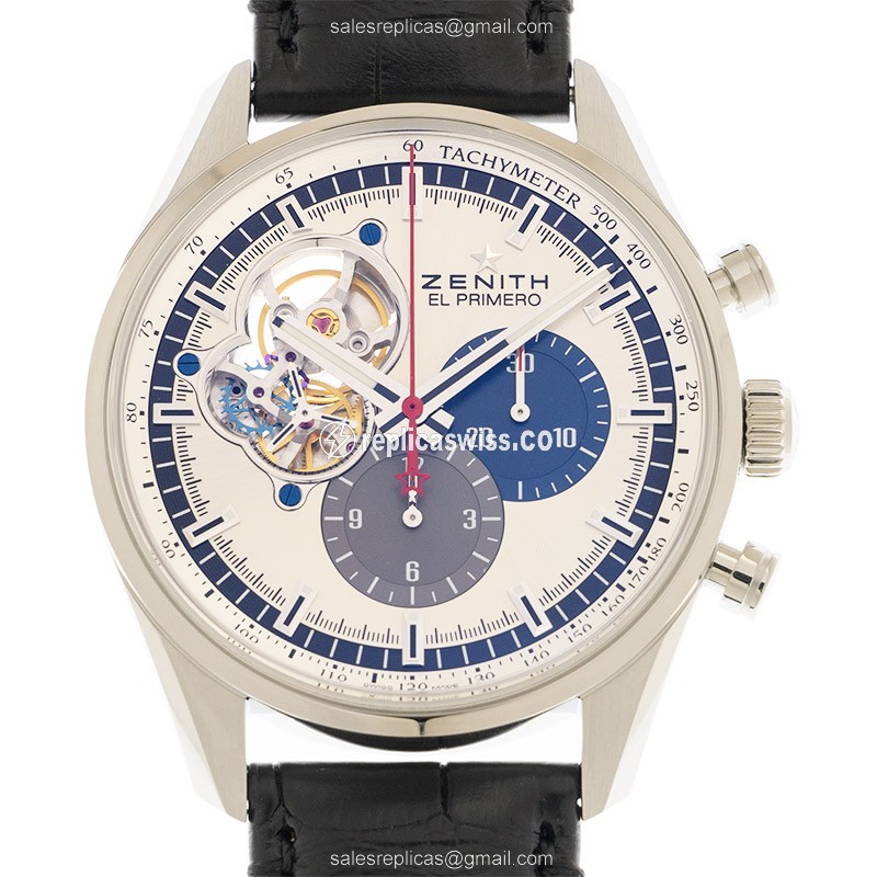 Zenith Chronomaster 03.2040.4061/69.C496 Replica, Automatic Movement, Silver Dial, Alligator Strap