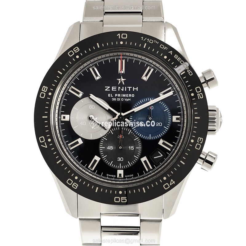 Zenith Chronomaster M3100 Replica in Black Dial Steel Case with Automatic Movement Watch