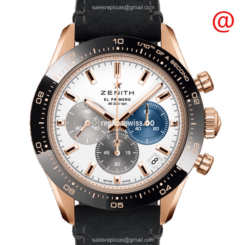 Zenith Chronomaster Replica in 18kt Gold | Automatic Movement & White Dial Watch