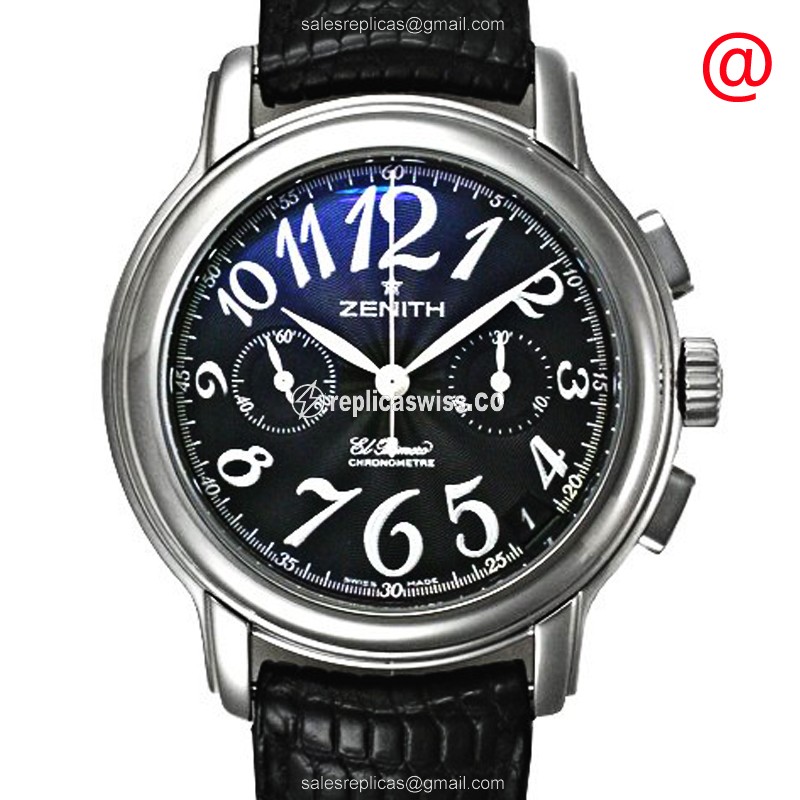 Zenith Chronomaster Replica in Stainless Steel & Black Dial, Automatic Movement Watch