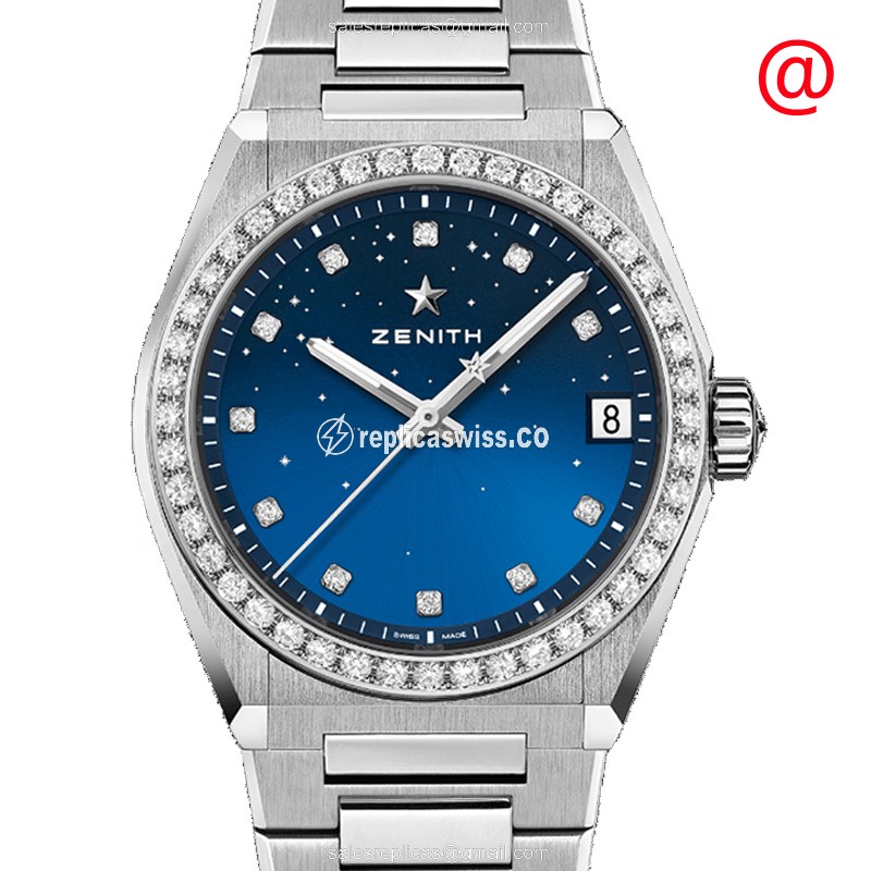 Zenith DEFY 16.9200.670/01.MI001 Automatic Blue Dial, Stainless Steel & Diamond Case Watch