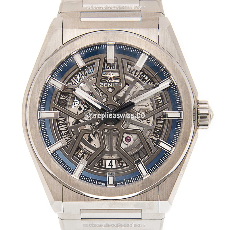 Zenith DEFY 95.9000.670/78.M9000 Replica | Automatic Movement | Silver Dial & Titanium Case Watch