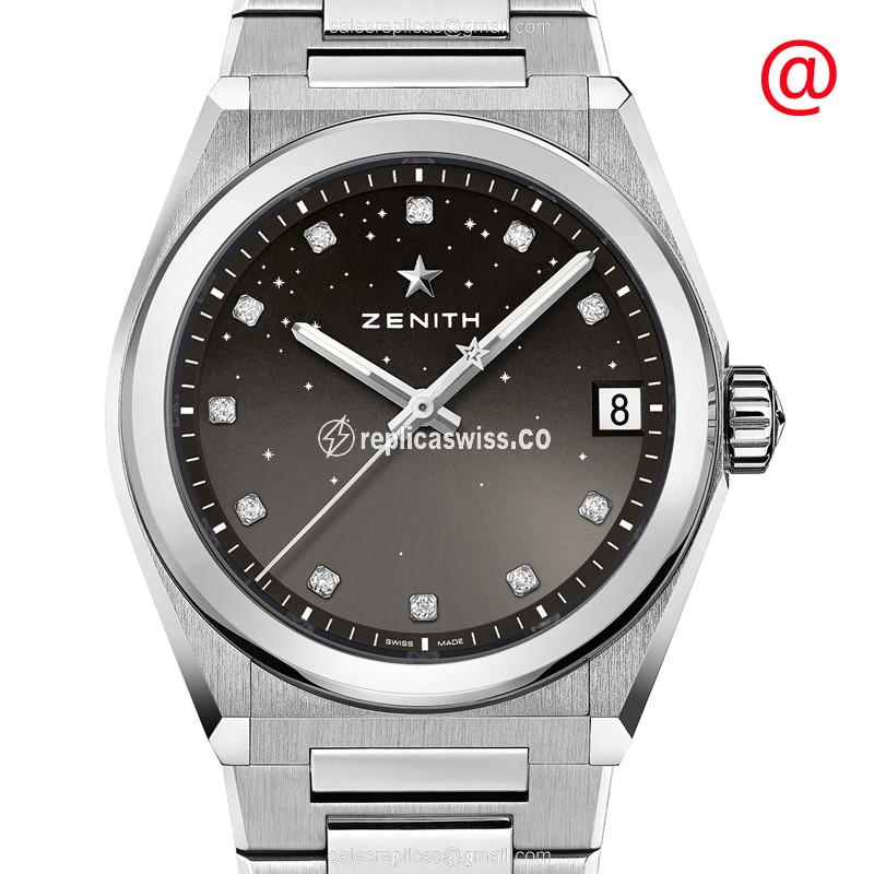 Zenith DEFY Automatic Replica Watch | Stainless Steel Case, Gray Dial, Silver Band
