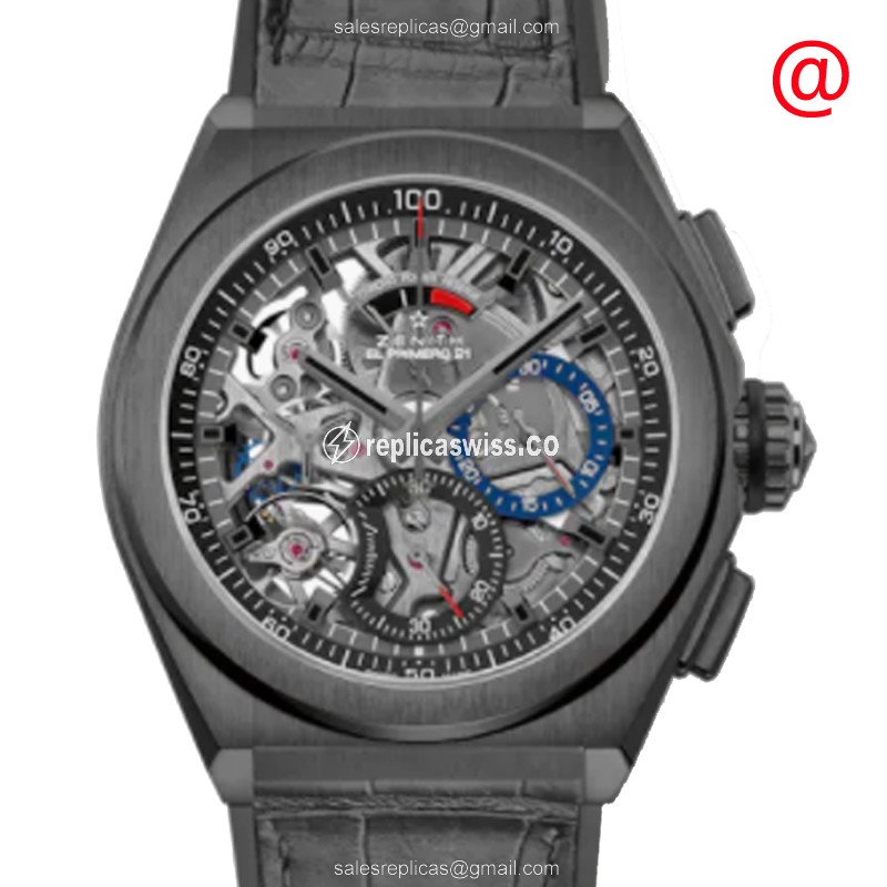 Zenith DEFY Replica in Ceramic Case with Automatic Movement Transparent Dial Watch